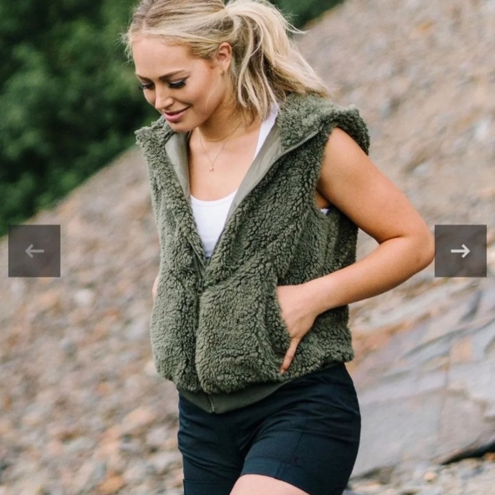 Olive Teddy Vest